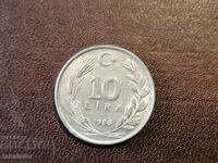 1986 an 10 lire Turcia Aluminiu