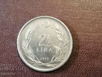 1977 год 2 1/2 лира Турция
