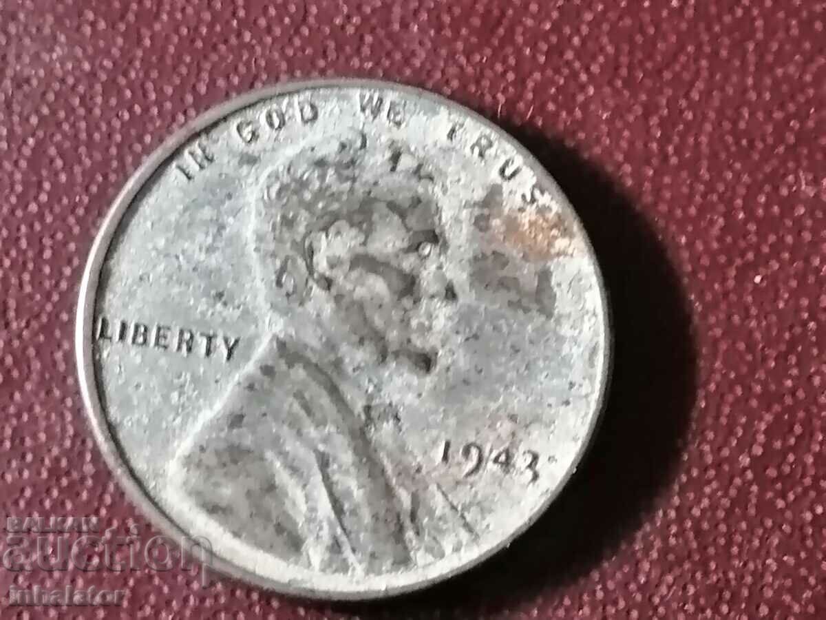 1943 1 cent iron USA