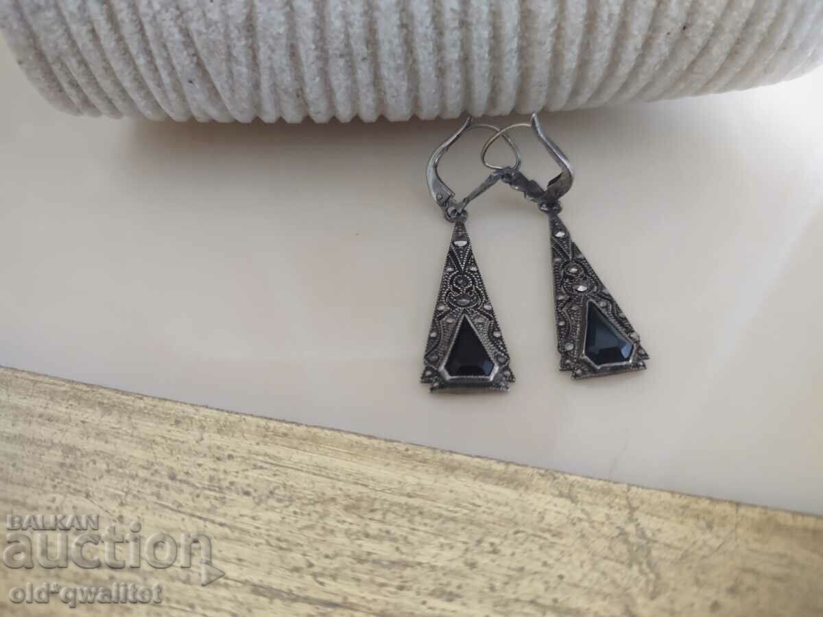 SILVER EARRINGS Markasites, Onyx the old 100 year old quality with price 297.00 BGN | € 151.85 SILVER EARRINGS Markasites, Onyx the old 100 year old quality with price 297.00 BGN | € 151.85