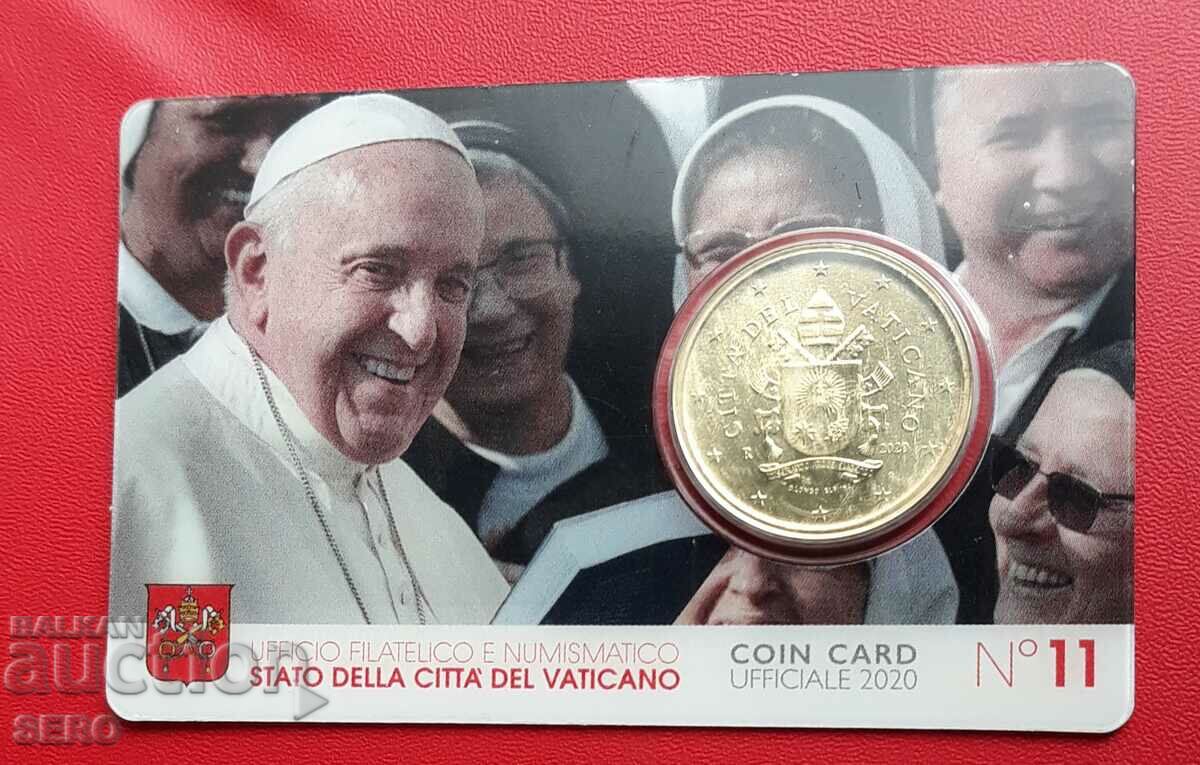 Ватика-монетна карта №11 от 2020 с 50 цента 2020