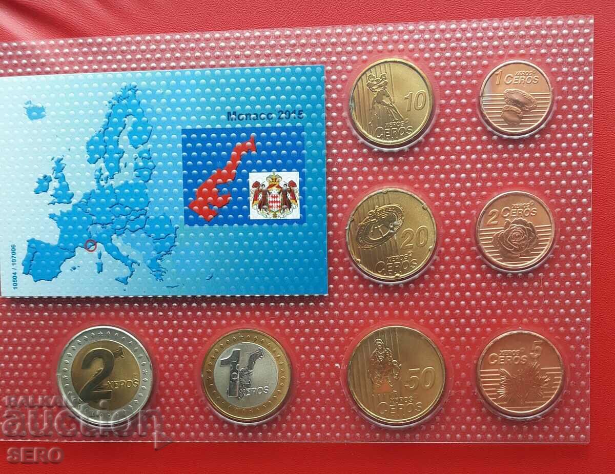 Монако СЕТ от 8 пробни евро монети 2015