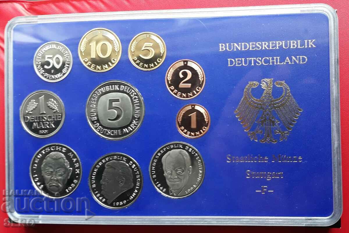 Germania-SET 2001 F-Stuttgart-10 monede-mat-lucius