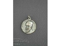 Ecclesiastical silver-plated medallion