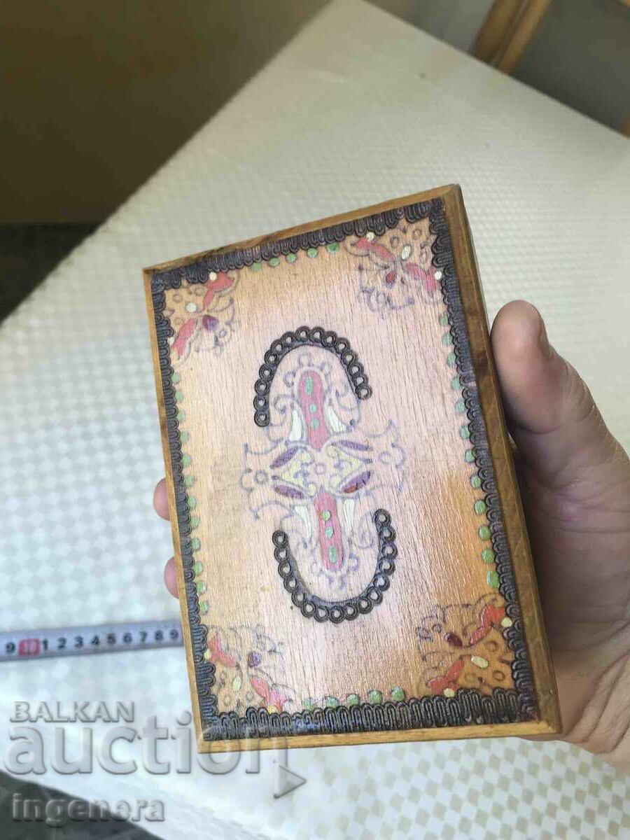 BOX WOOD PYROGRAPH DRAWING ANTIQUE FROM SOCA MOSTRA - 5