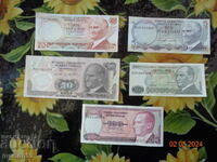 lot Turkey oz banknotes 1970