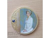 Medal plaque - Princess Diana with Swarovski stone