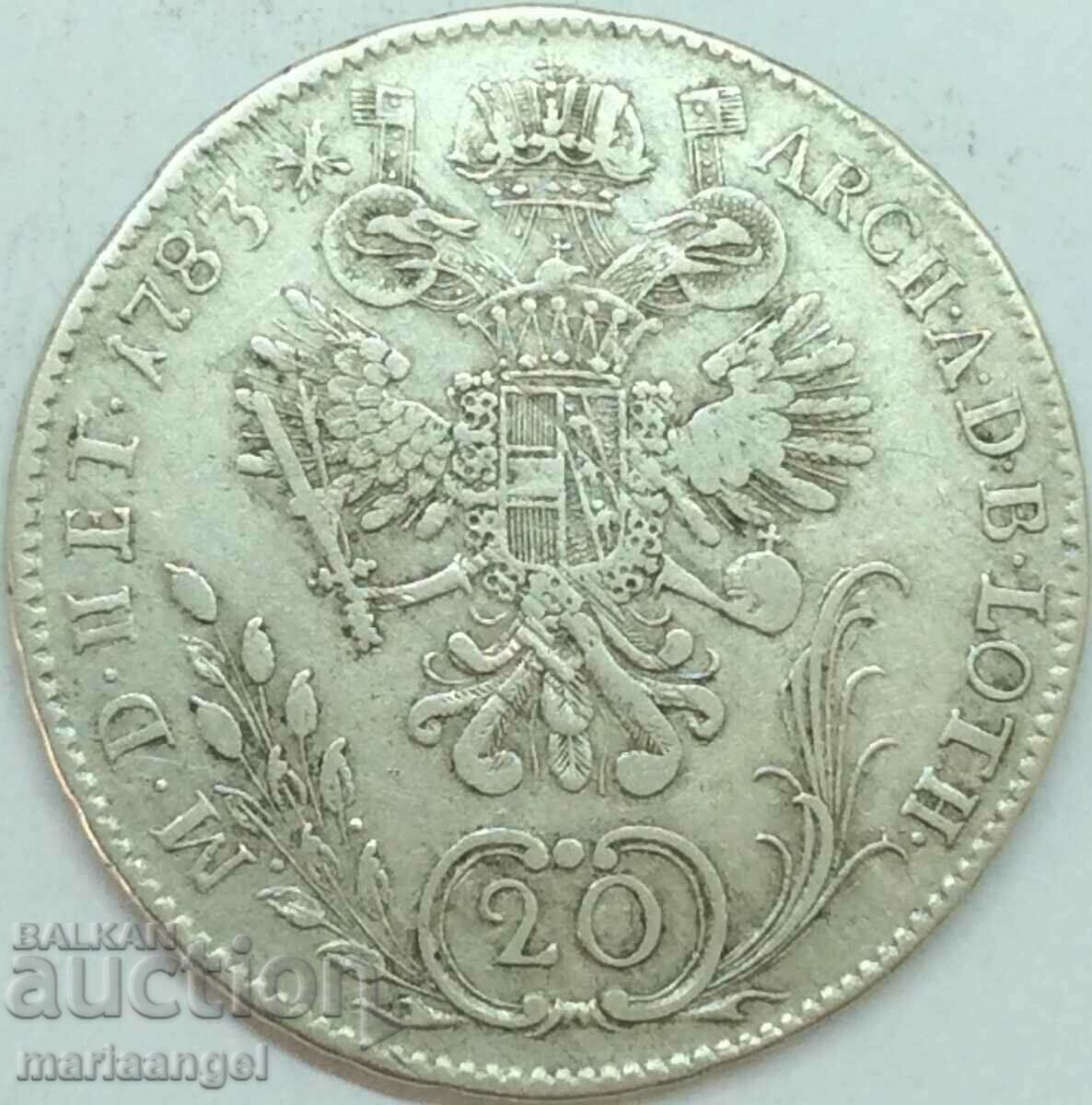 20 Kreuzer 1783 Αυστρία Joseph II C - Πράγα - σπάνιο