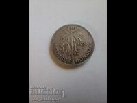 50 centimes 1926, Belgian Congo