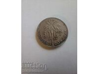 50 centimes 1926, Belgian Congo rare