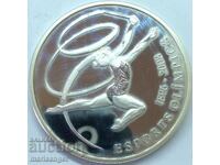 Andorra 2008 10 dinars Olympics Gymnastics 38mm silver