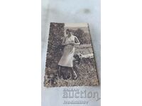 Пощенска картичка Ветово Младо момиче облечена в бяло 1933