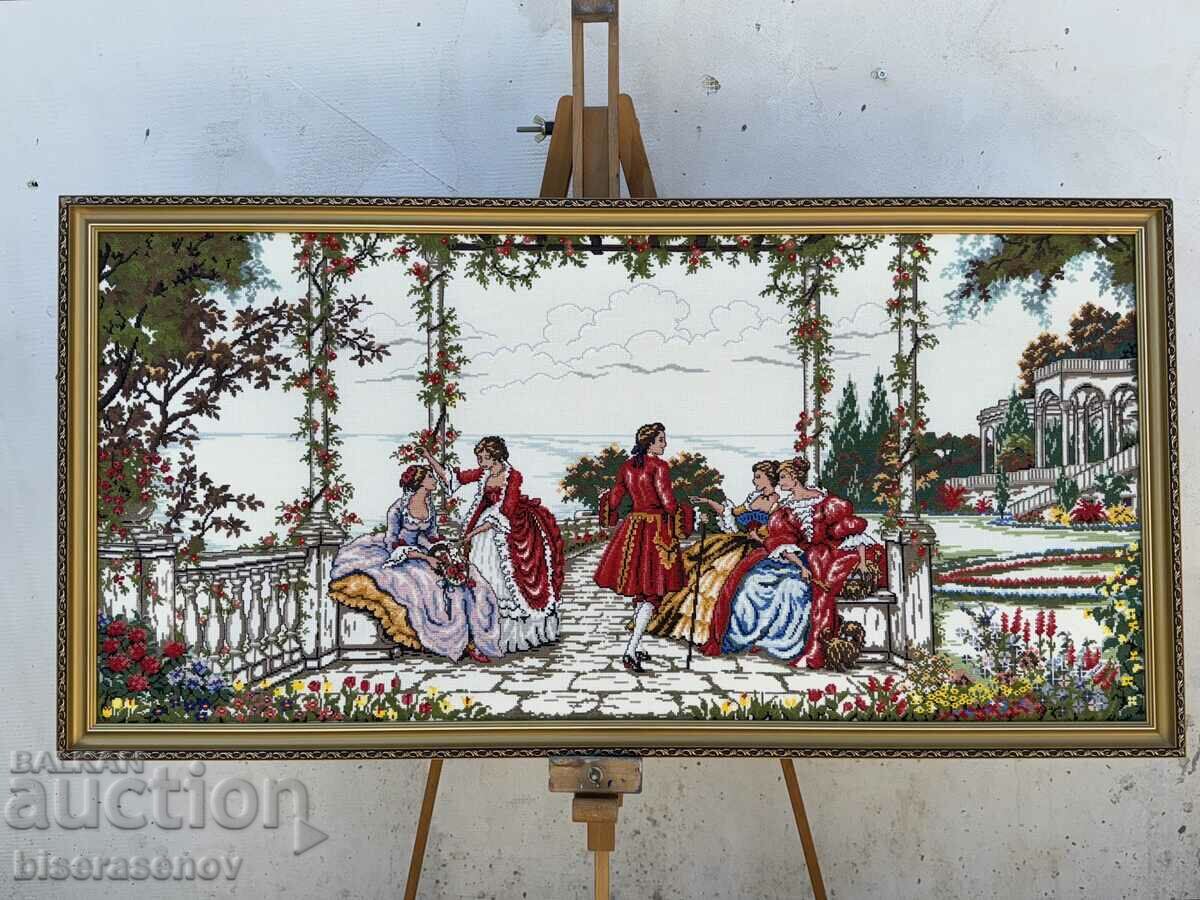 A unique tapestry with a beautiful frame