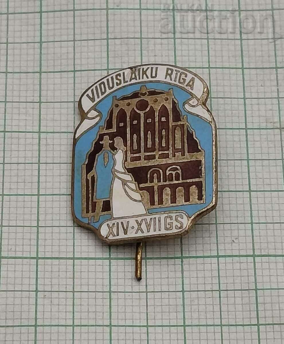 RIGA LATVIA BADGE ENAMEL