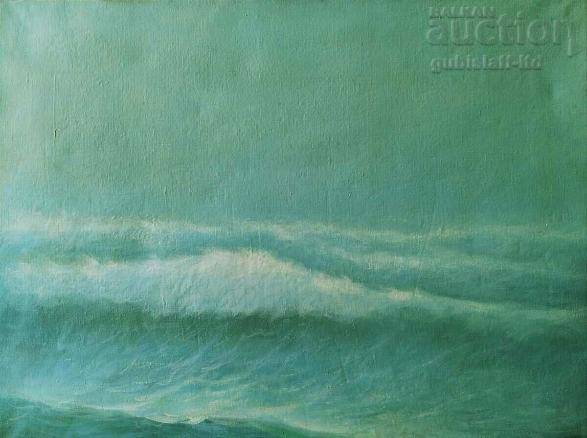 Ζωγραφική, τοπίο, θάλασσα, δεκαετία του 1980.
