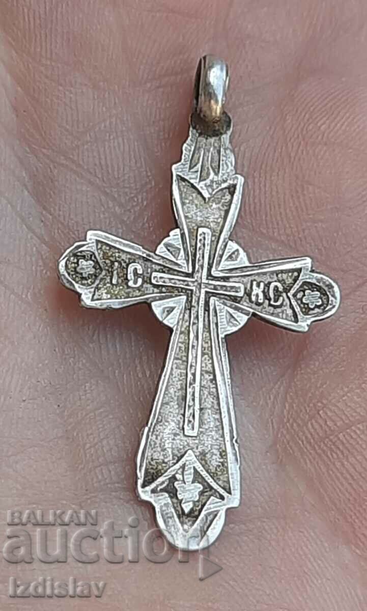Antique silver cross of Tsarist Russia