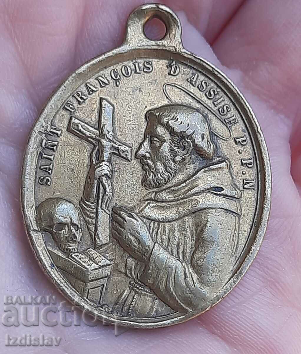 Автентичен френски медал Св. Франциск от Асизи