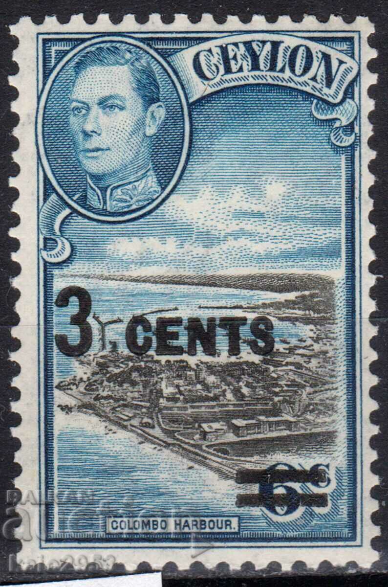 GB/Ceylon-1940-KG VI-Редовна-Надп.за номинал,MLH