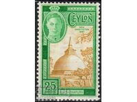 GB/Ceylon-1947-KG VI-New Constitution-Buddha Temple,MLH