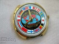 Рядък Руски механичен часовник Ракета Saturn World Time