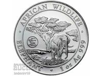 Silver 1 oz Somali Elephant 2012 σήμα. Δράκων