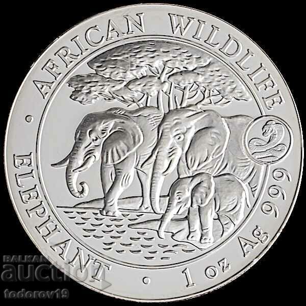 Silver 1 oz Somali Elephant 2013 mark. Snake Silver 1 oz Somali Elephant 2013 mark. Snake