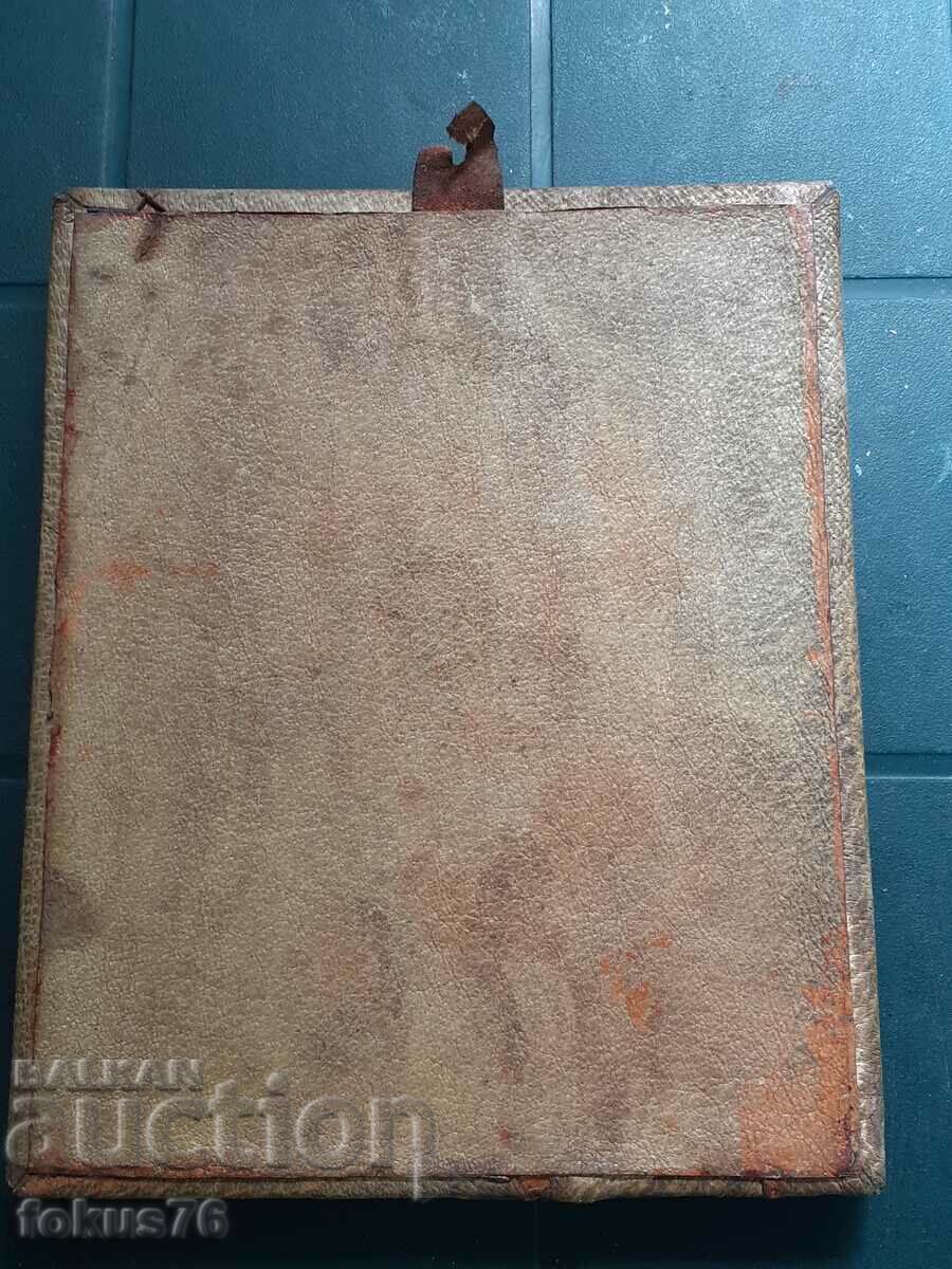 Old icon Nativity of Christ - copper - leather - 5 Old icon Nativity of Christ - copper - leather - 5