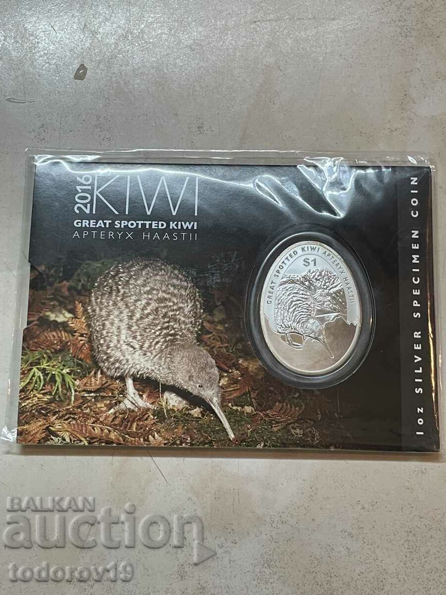 Delivery of 1 oz. Silver New Zealand Kiwi 2016