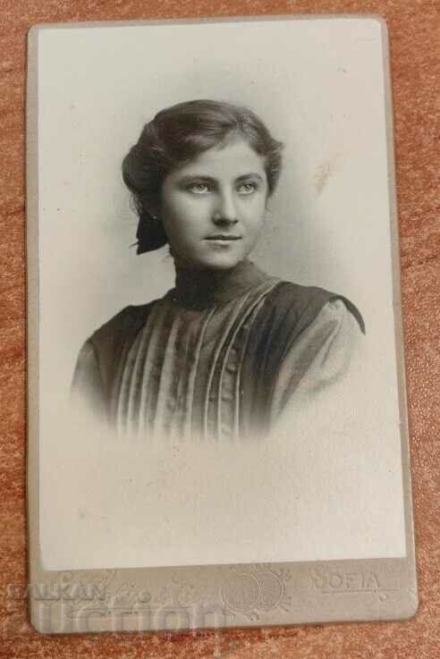 1906 ST. ZAGORA GIRL WOMAN PHOTO CARDBOARD PRINCIPALITY OF BULGARIA