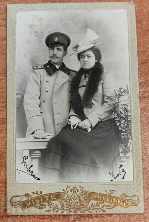1902 FEMEIE MILITARĂ CARTON FOTO PRINCIPATUL BULGARII
