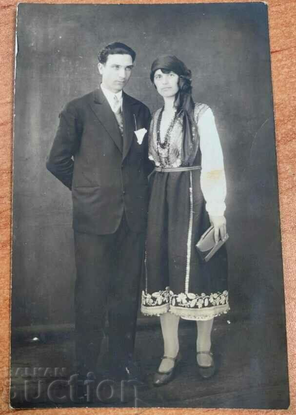 ANII 1930 PORTAȚI FEMEIE BĂRBAT FOTO REGATUL BULGARIA