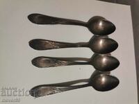 Silver plated spoons. 4 pieces
