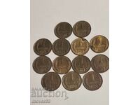 1 penny 1988/89 year. Lot 13 pieces