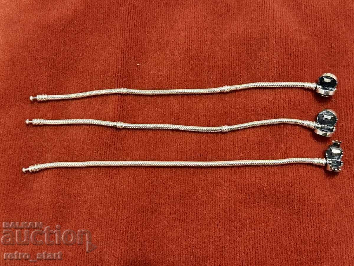 Silver bracelets PANDORA, replica 3 pcs. 43 grams 925 - 5 Silver bracelets PANDORA, replica 3 pcs. 43 grams 925 - 5
