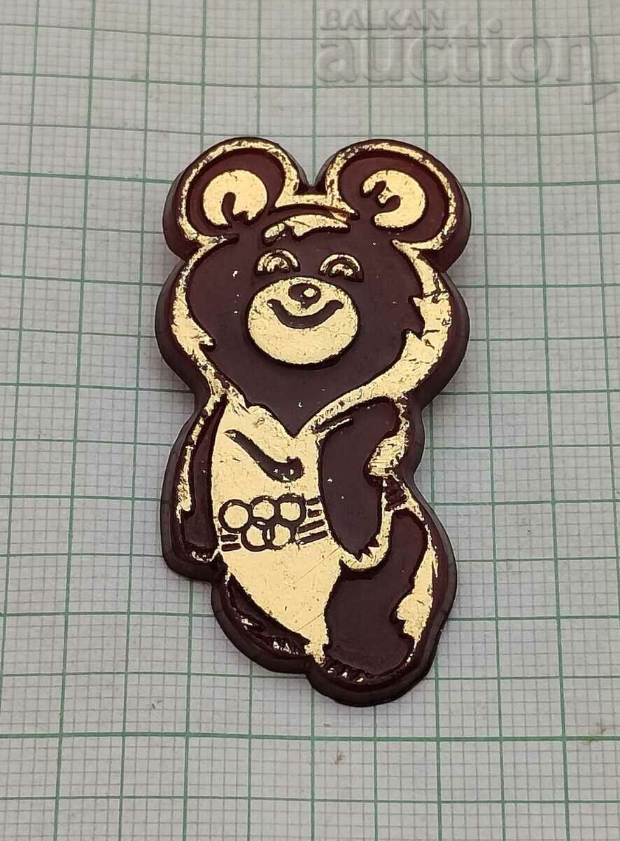 THE MOUSE BEAR OLYMPICS MASK 1980 BADGE