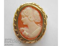 Old lady's brooch and locket jewel jewelry with cameo