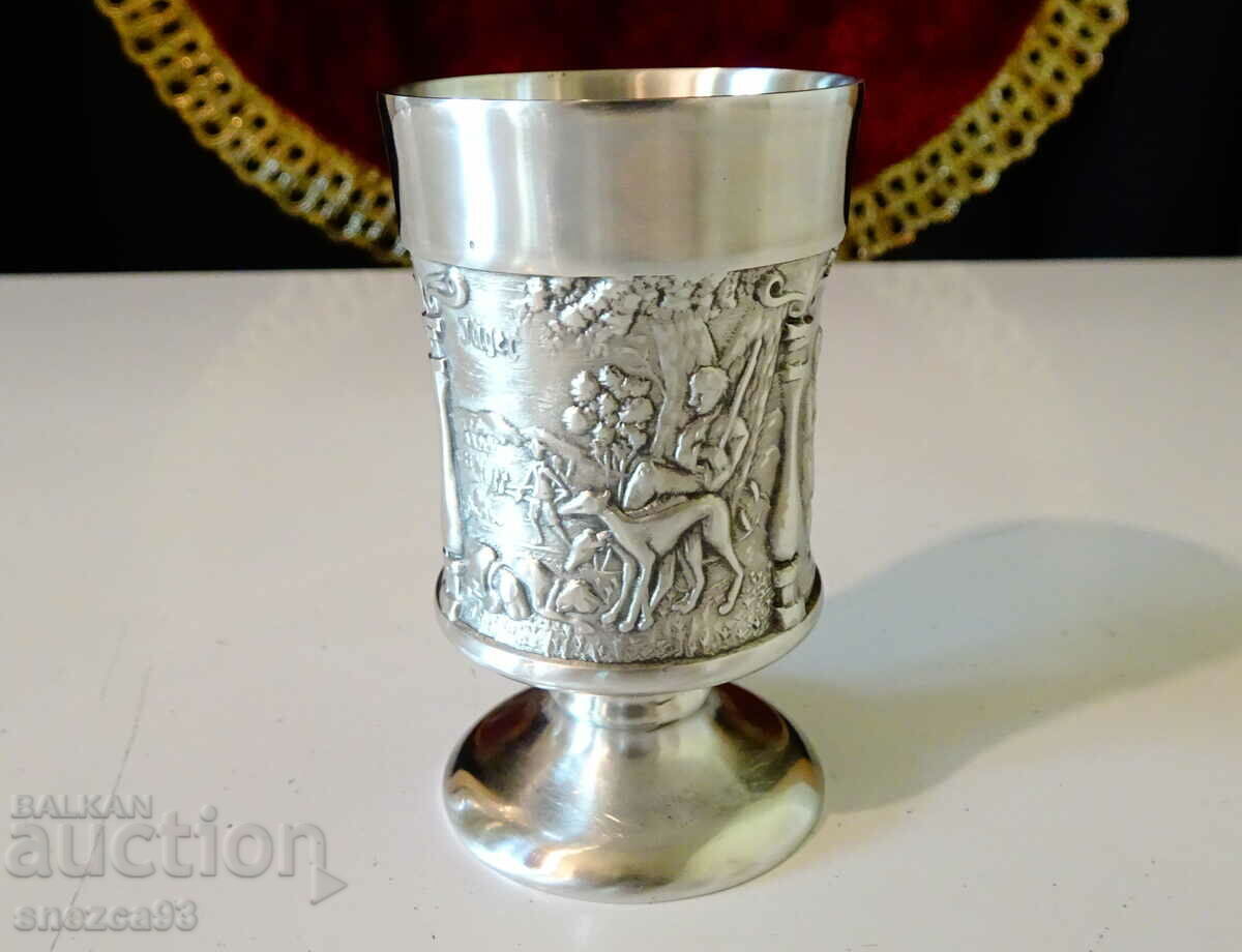 Pewter Bowl with Hunter, Gunsmith, Blacksmith Pewter Bowl with Hunter, Gunsmith, Blacksmith