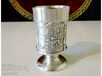Pewter cup with Hunter and Armsman.