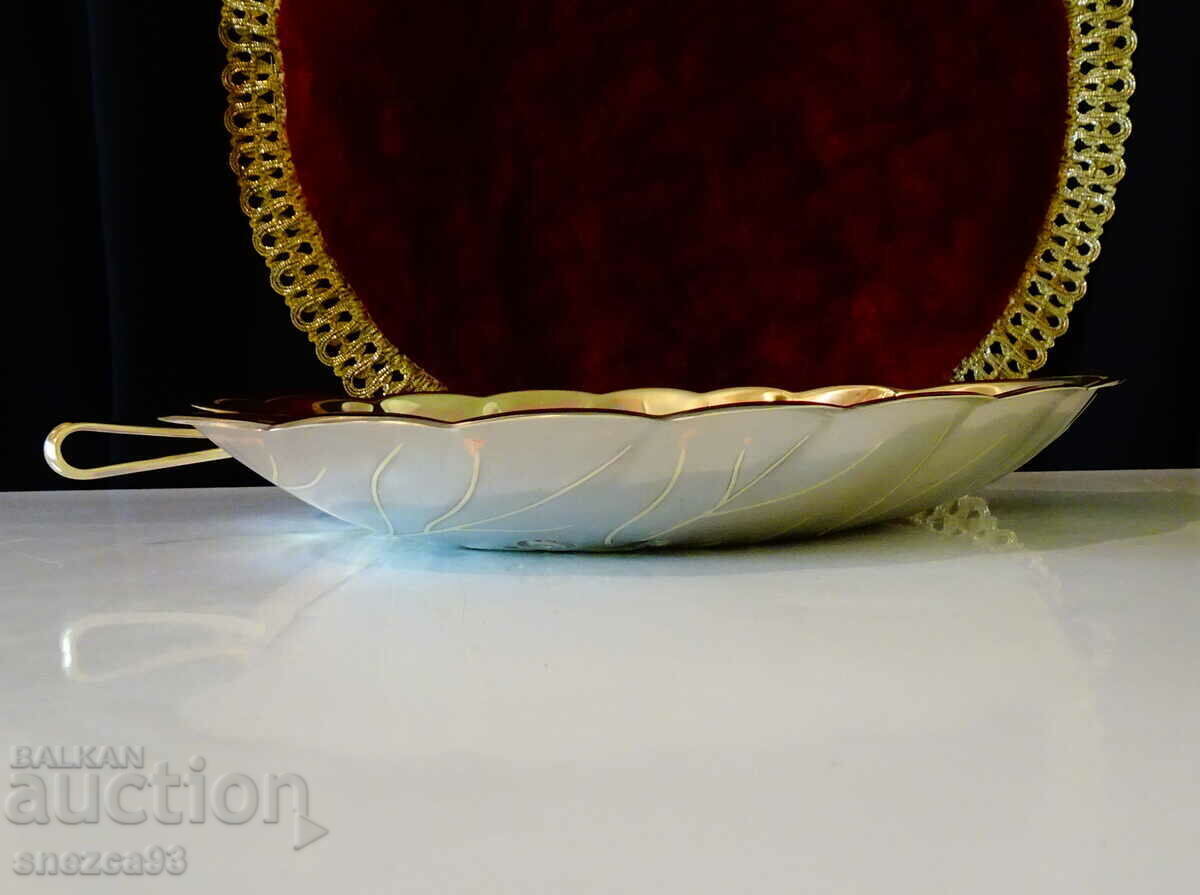 Bronze fruit bowl, leaves, fruits - 6