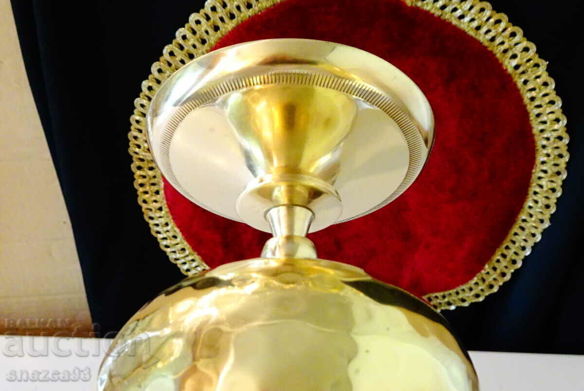 Bronze bowl, oil lamp with a bronze icon of the Virgin Mary - 5 Bronze bowl, oil lamp with a bronze icon of the Virgin Mary - 5