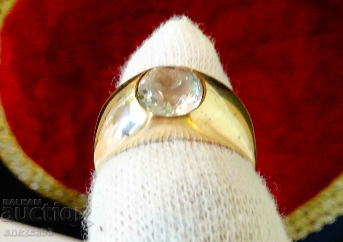 Antique bronze ring, natural zircon - 5 Antique bronze ring, natural zircon - 5