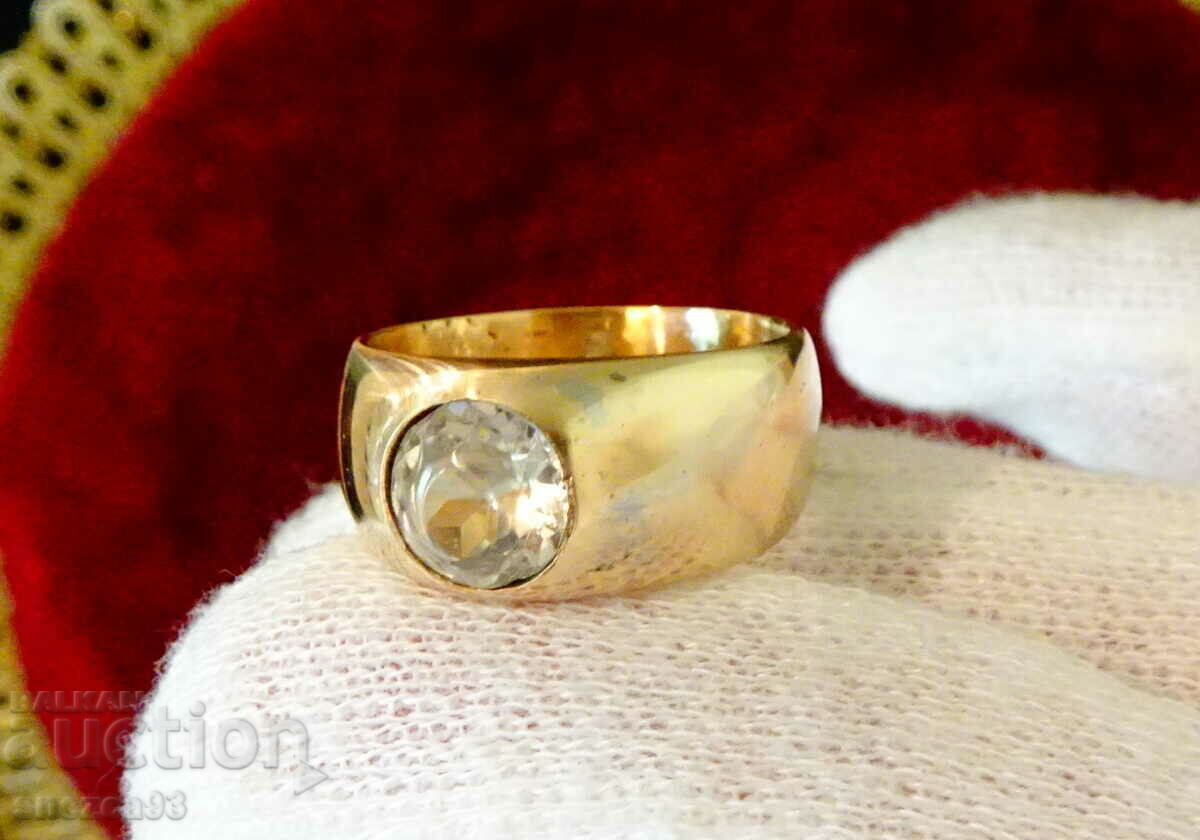 Antique bronze ring, natural zircon Antique bronze ring, natural zircon