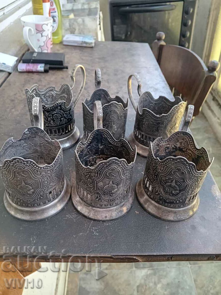 6 pieces of the USSR, silver plated