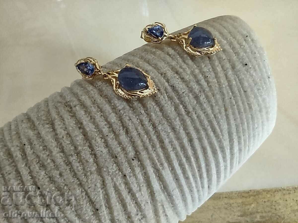 SILVER EARRINGS with Tanzanite, gold plating with price 297.00 BGN | € 151.85