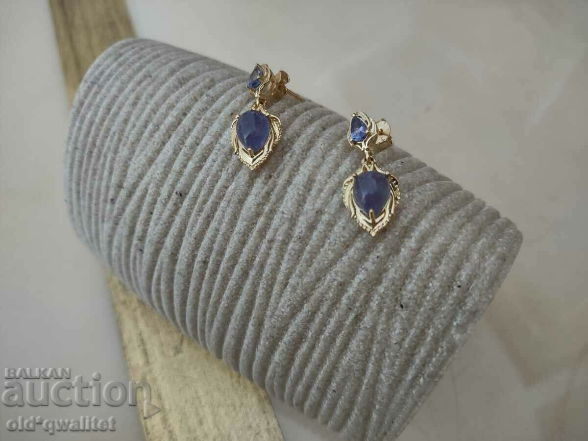 Delivery of SILVER EARRINGS with Tanzanite, gold plating