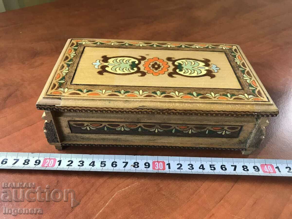 Auction BOX WOOD PYROGRAPH DRAWING ANTIQUE FROM SOCA MOSTRA Auction BOX WOOD PYROGRAPH DRAWING ANTIQUE FROM SOCA MOSTRA