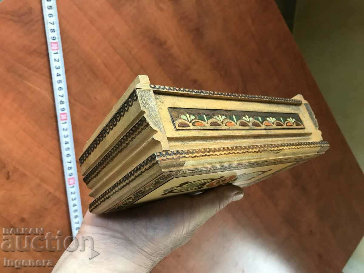 BOX WOOD PYROGRAPH DRAWING ANTIQUE FROM SOCA MOSTRA - 5 BOX WOOD PYROGRAPH DRAWING ANTIQUE FROM SOCA MOSTRA - 5