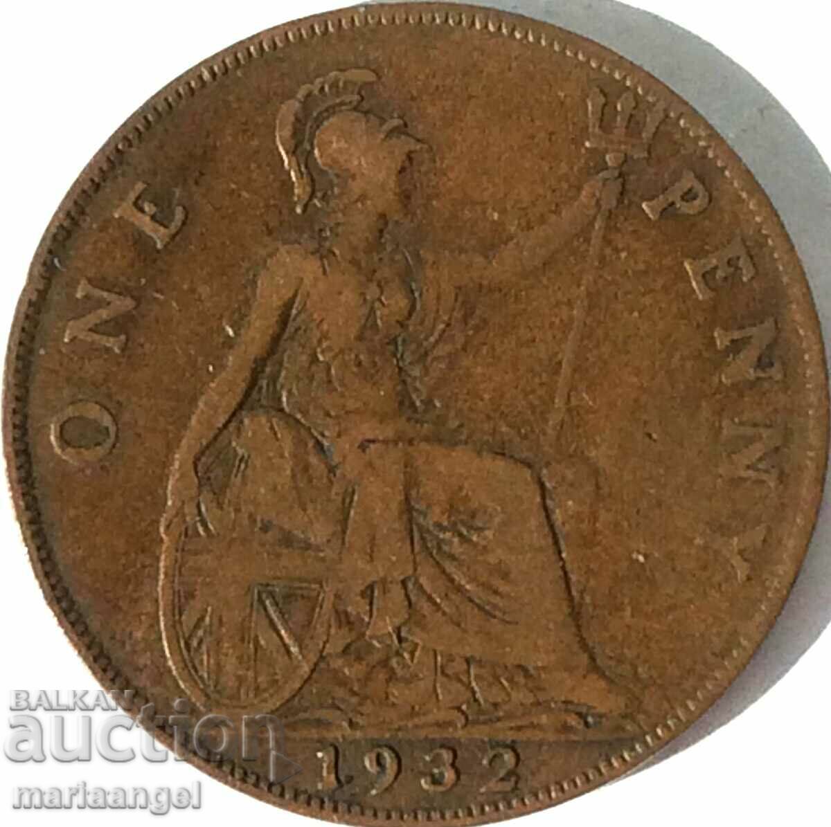 Marea Britanie 1 Penny 1932 George 5 30mm Bronz