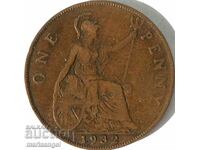 Great Britain 1 Penny 1932 George 5 30mm Bronze