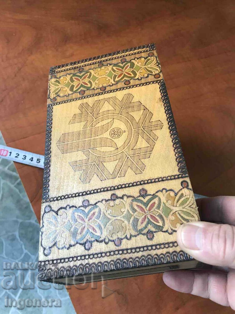 BOX WOOD PYROGRAPH DRAWING ANTIQUE FROM SOCA MOSTRA - 5 BOX WOOD PYROGRAPH DRAWING ANTIQUE FROM SOCA MOSTRA - 5